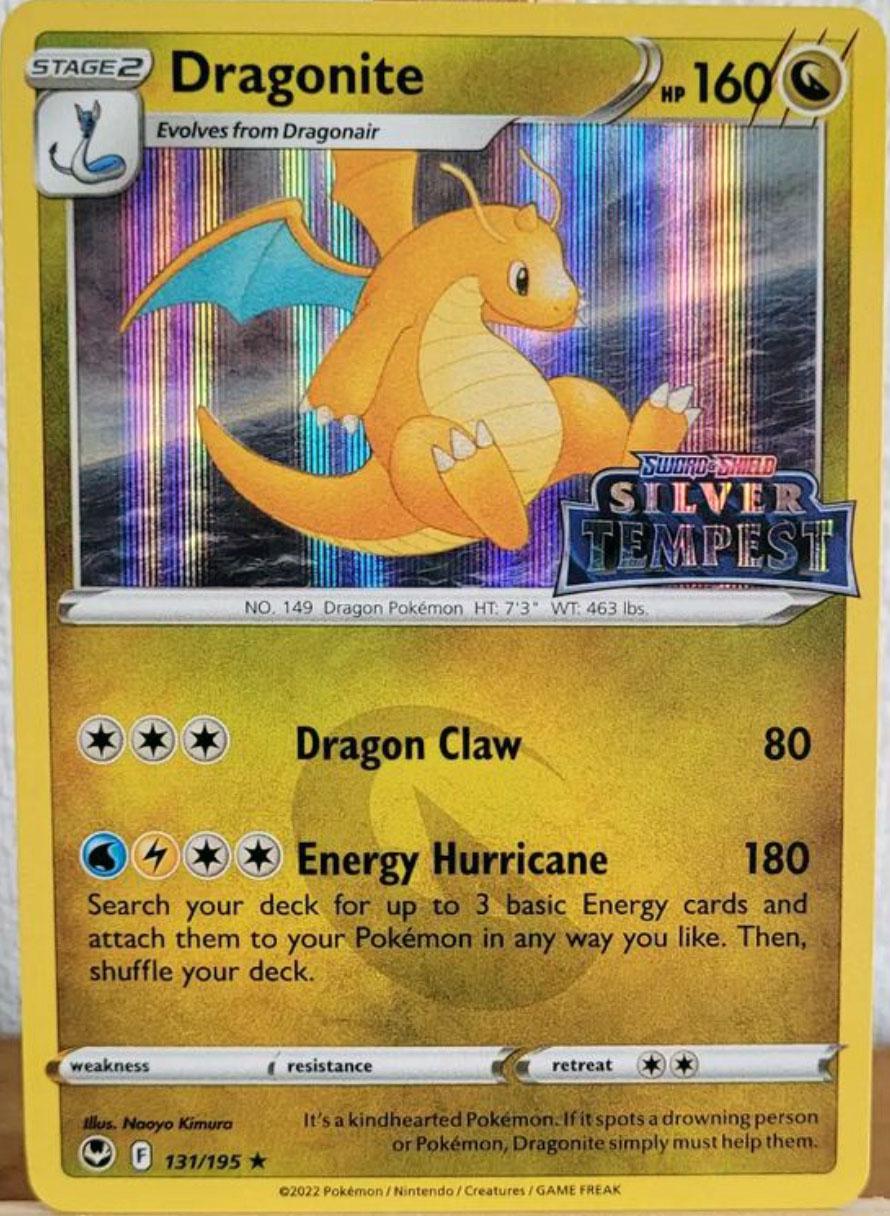 Dragonite - 131/195 - Holo Rare - Stamped Silver Tempest