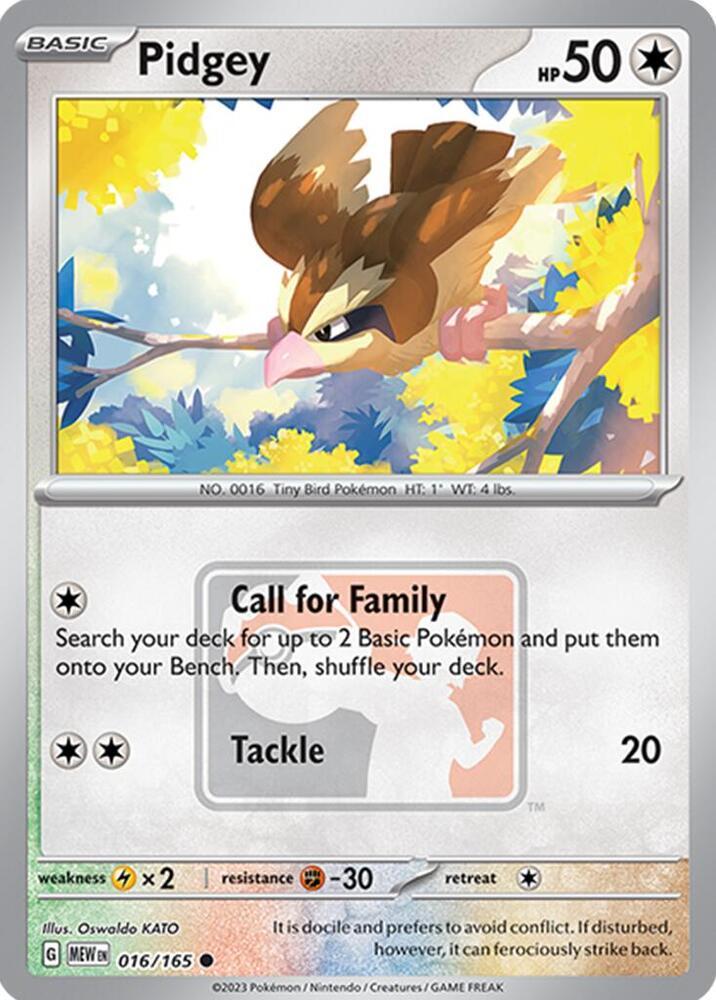 Pidgey - 016/165 - Common reverse League promo