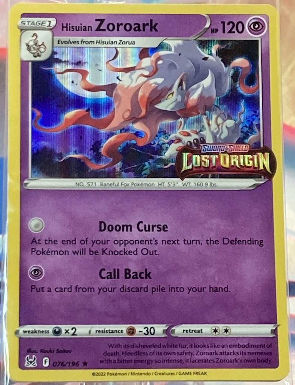 Hsuian Zoroark - 076/196 - Holo Rare - Stamped Lost Origin