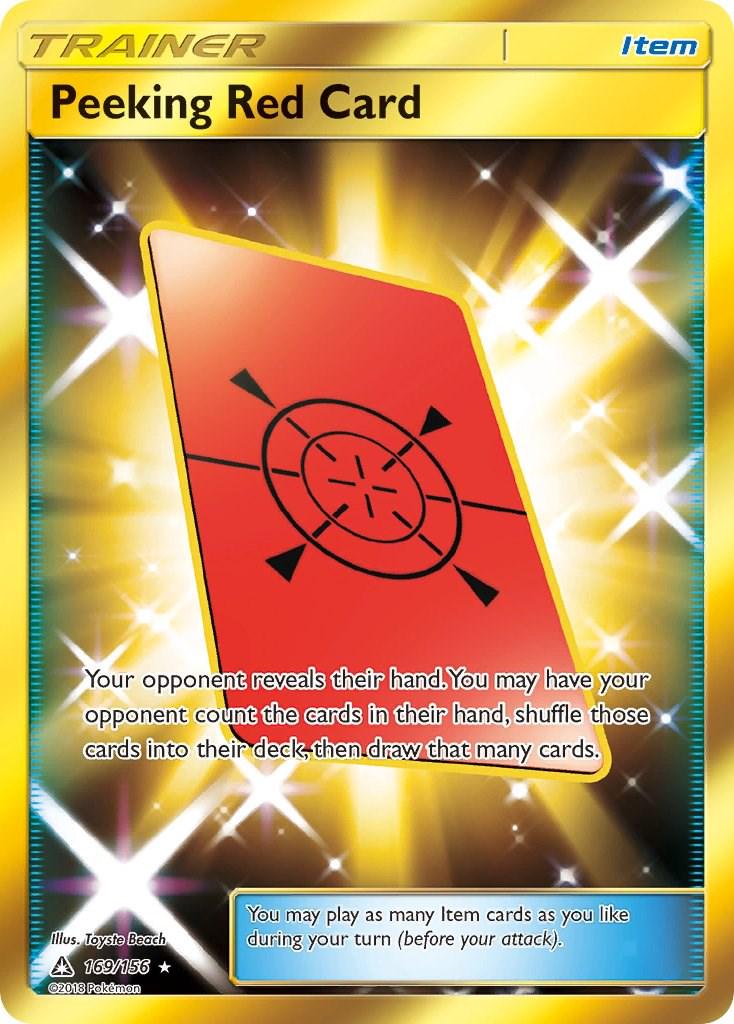 Peeking Red Card - 169/156 - Secret Rare Gold