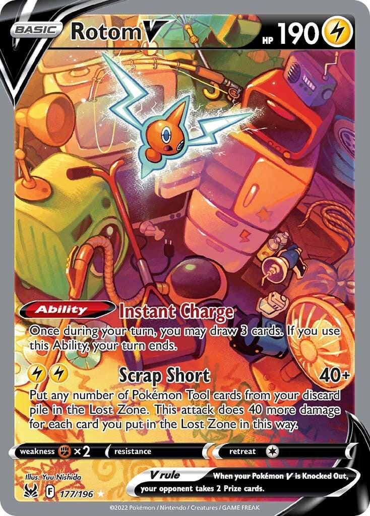 Rotom V - 177/196 - Special Illustration Rare dañada