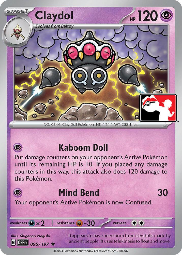 Claydol - 095/197 - Rare - Prize Pack