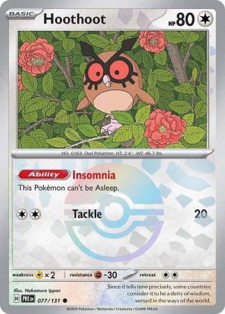 Hoothoot - 077/131 - Common Pokeball Reverse Holo