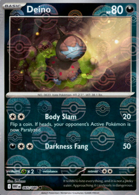 Deino - 065/086 - Common reverse pokeball