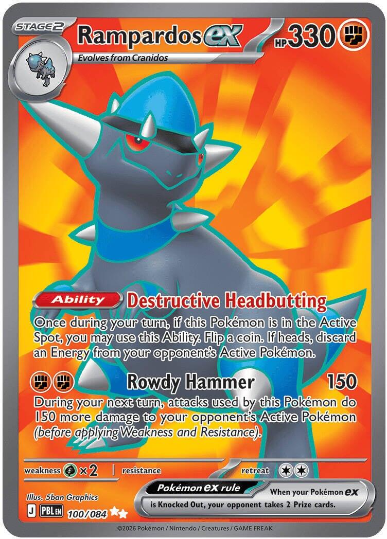 Rampardos ex - 100/084 - Full art ultra Rare