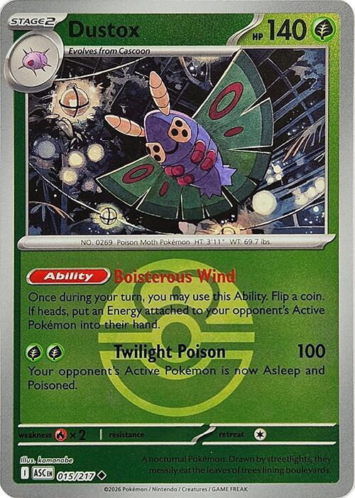 Dustox - 015/217 - Uncommon reverse Love Ball