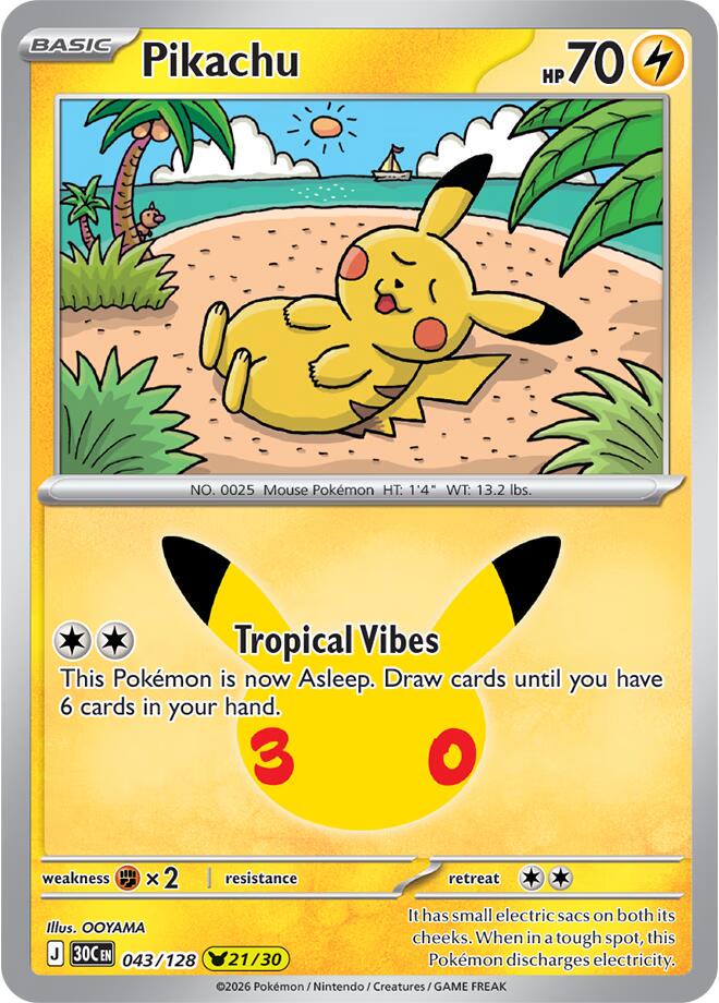 Pikachu - 043/128 - 21/30