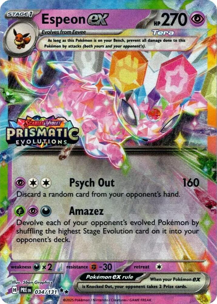 Espeon EX - 034/131 - ultra rare stamped
