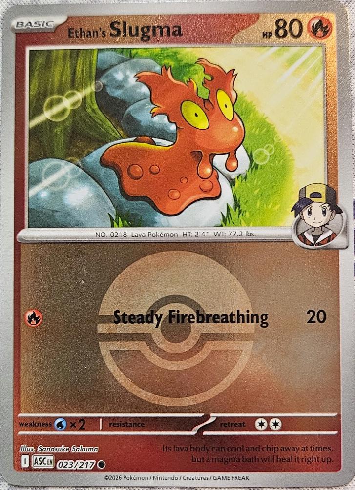 Ethan´s Slugma - 023/217 - Common reverse Pokeball