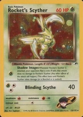 Rocket´s Scyther - 13/132 - Holo Rare - Dañada
