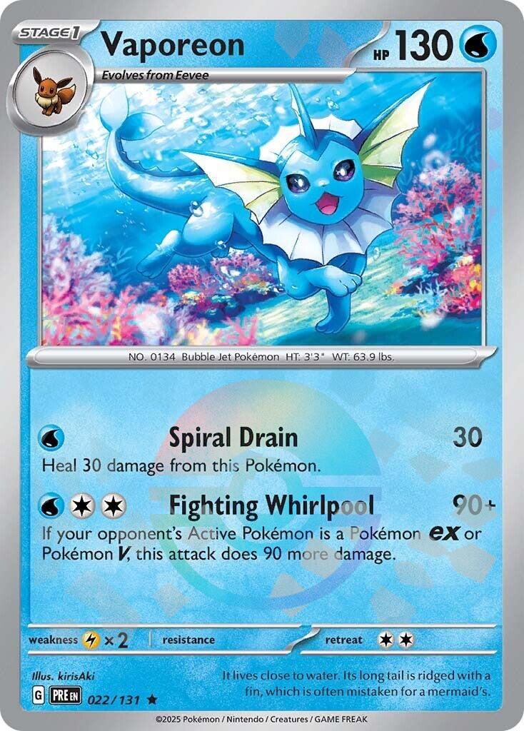 Vaporeon - 022/131 - Rare Reverse Pokéball