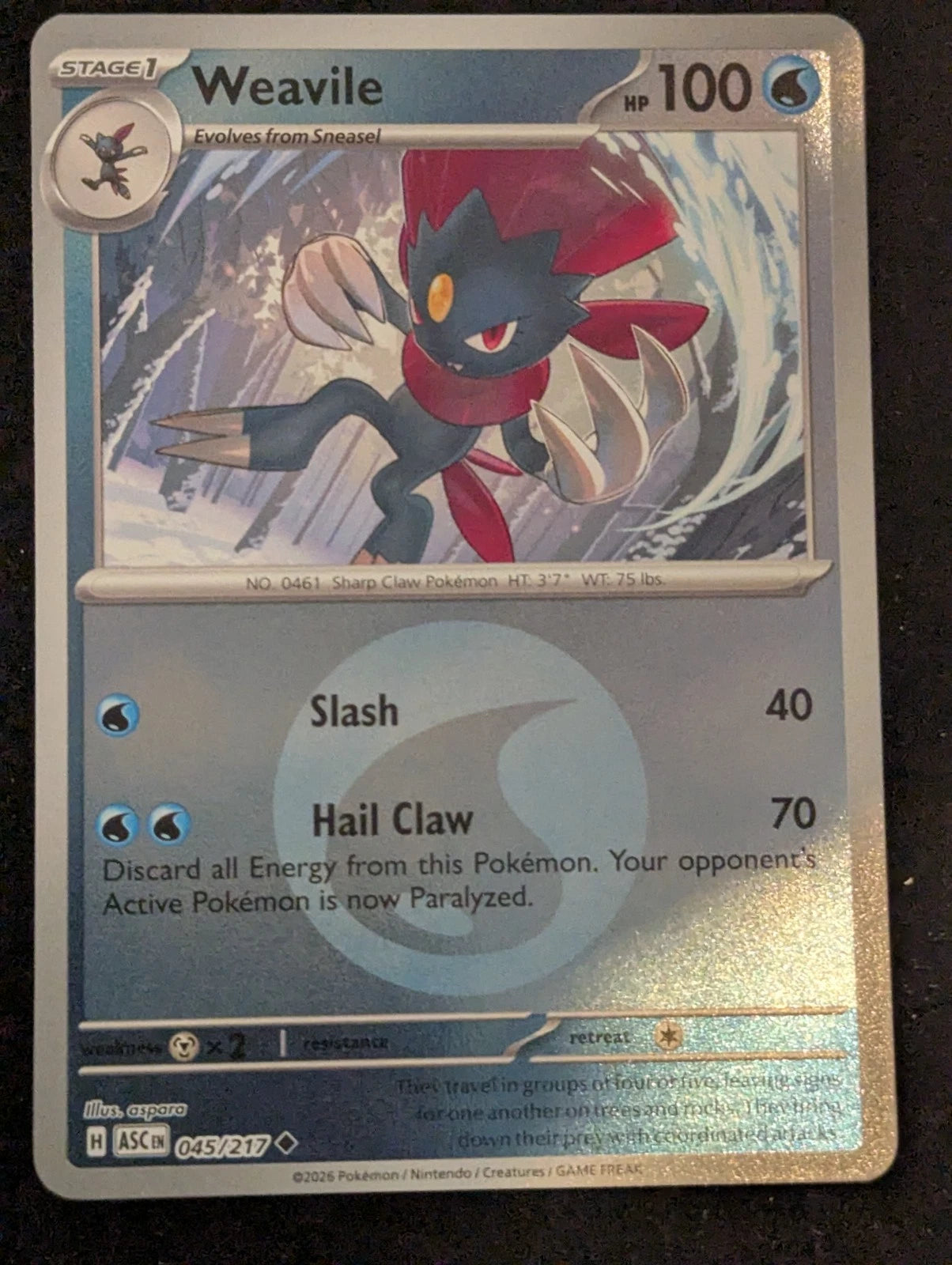 Weavile - 045/217 - Uncommon reverse energy symbol