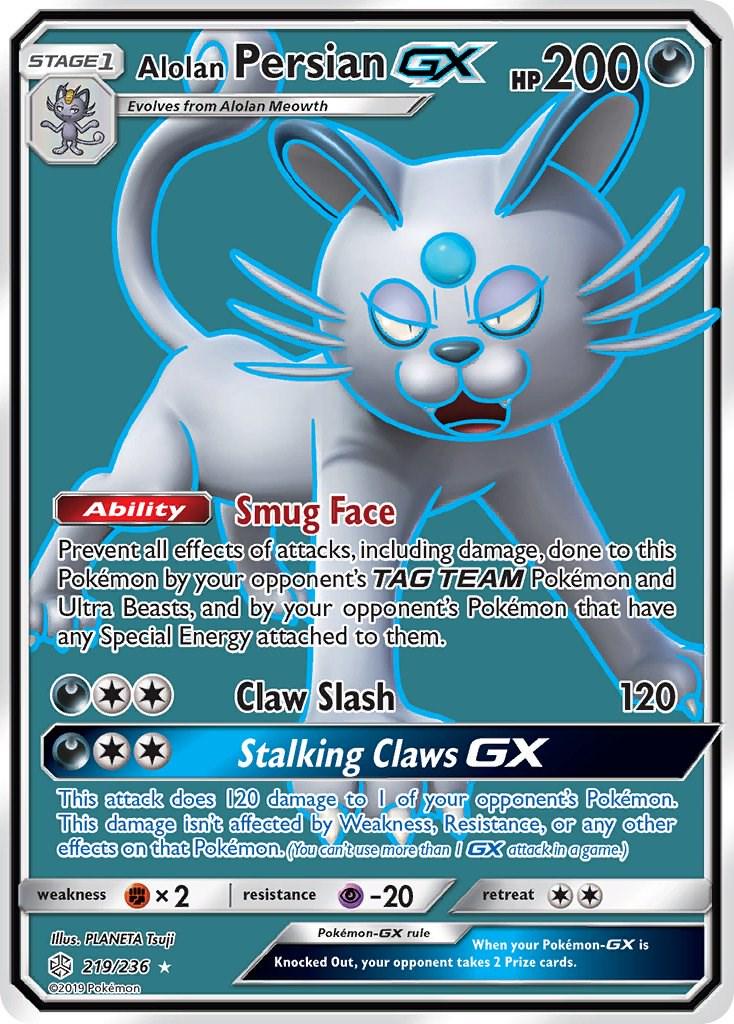 Alolan Persian GX - 219/236 - Full art ultra Rare