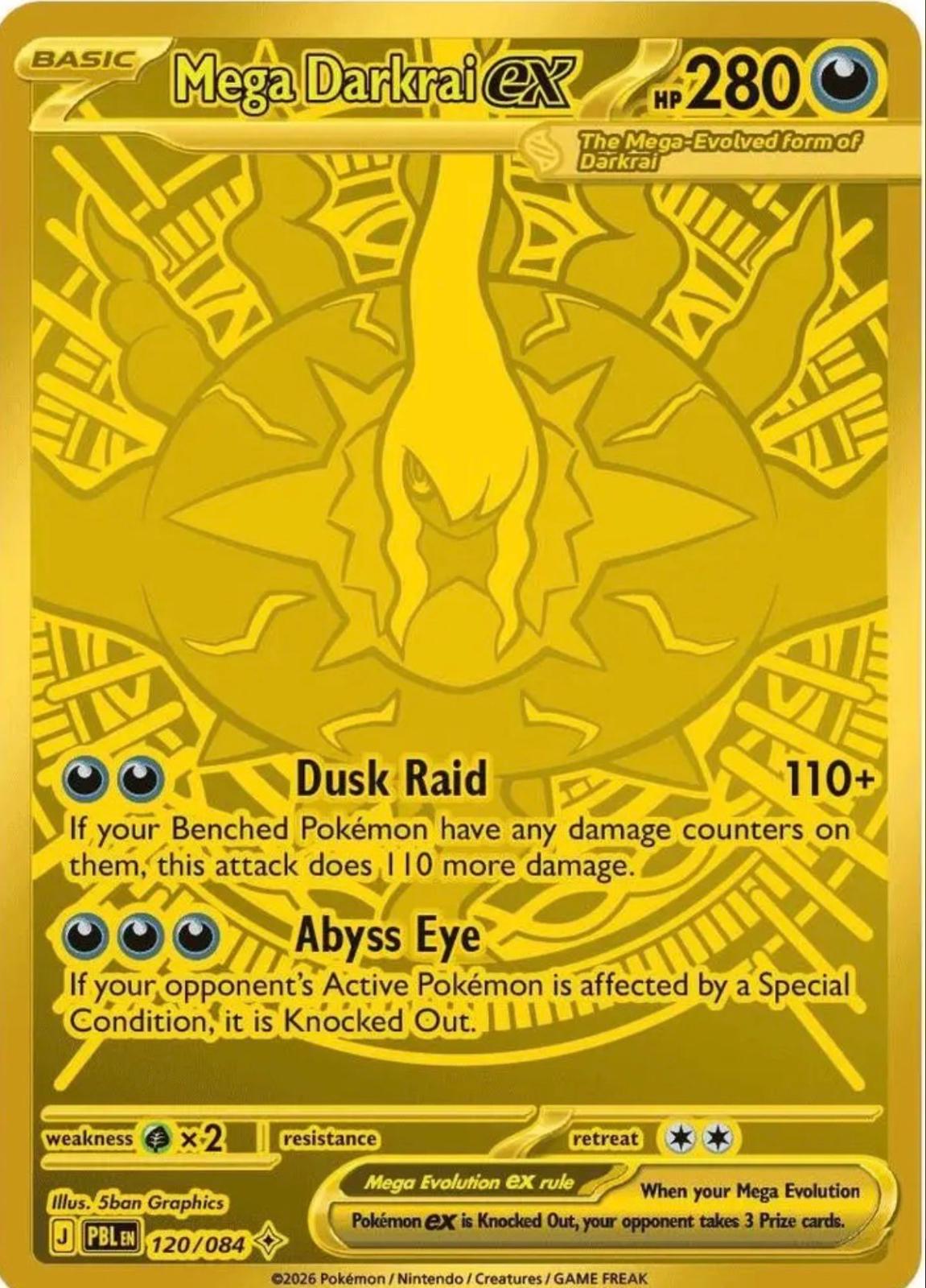 Mega Darkrai ex - 120/084 - Secret Rare Gold