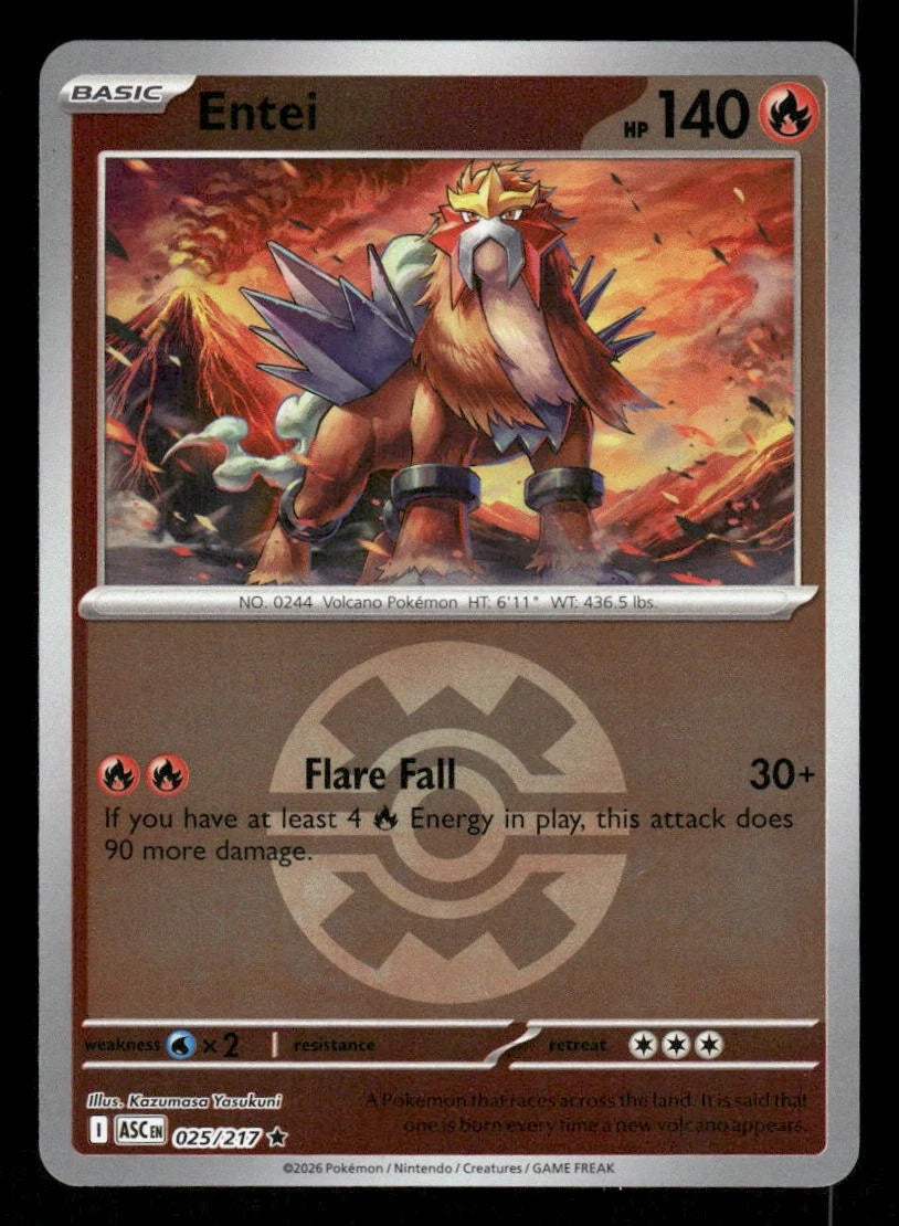 Entei - 025/217 - Rare reverse Quick Ball