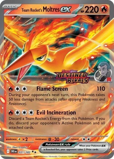 Team Rocket´s Moltres ex - 031/182 - Promo Stamped