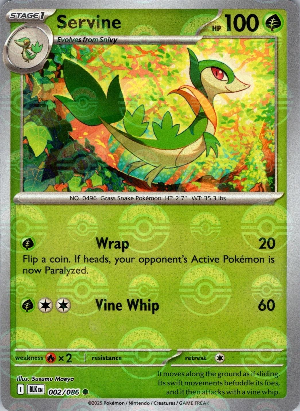 Servine - 002/086 - Common Reverse Pokéball