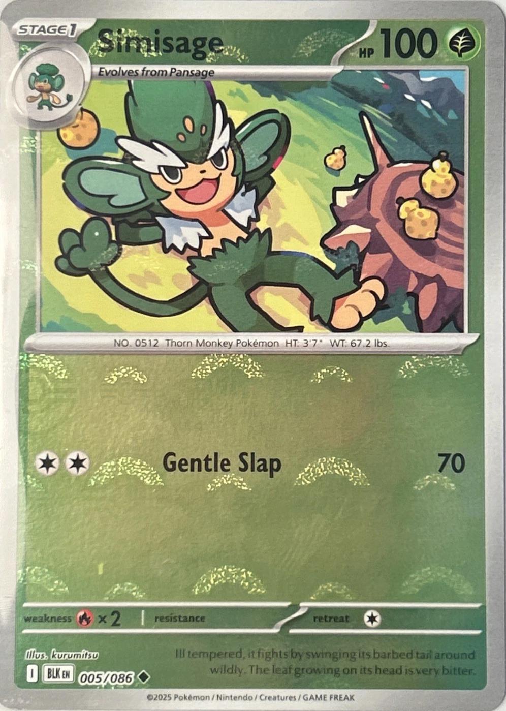 Simisage - 005/086 - Uncommon Reverse Pokeball