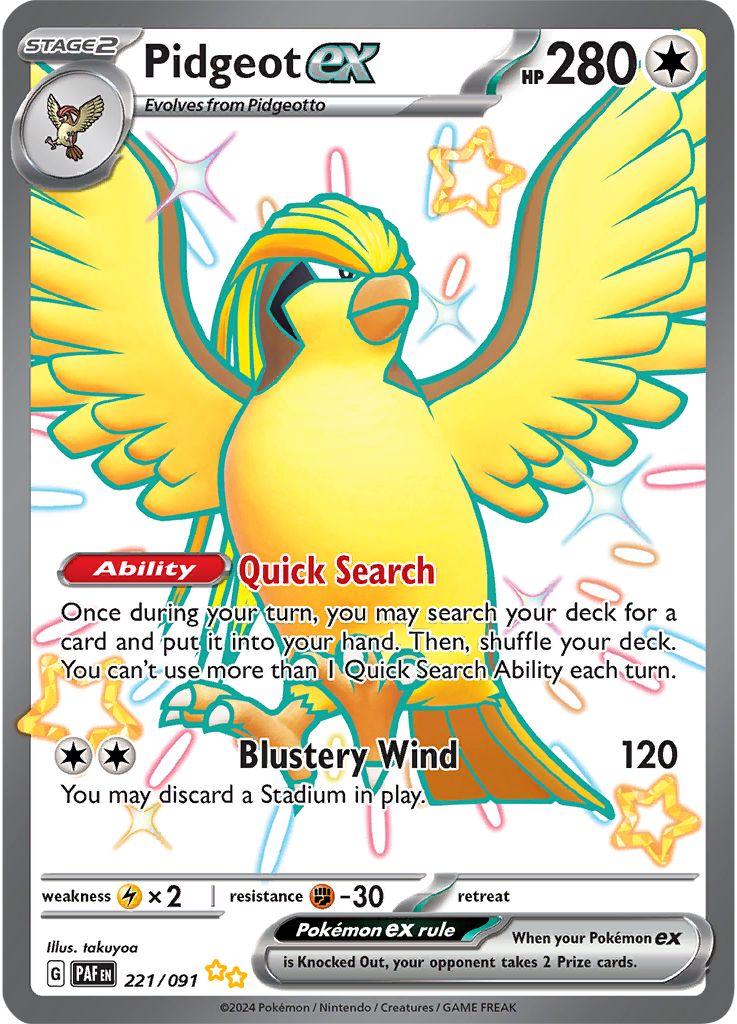 Pidgeot ex - 221/091 - Full art Shiny Rare