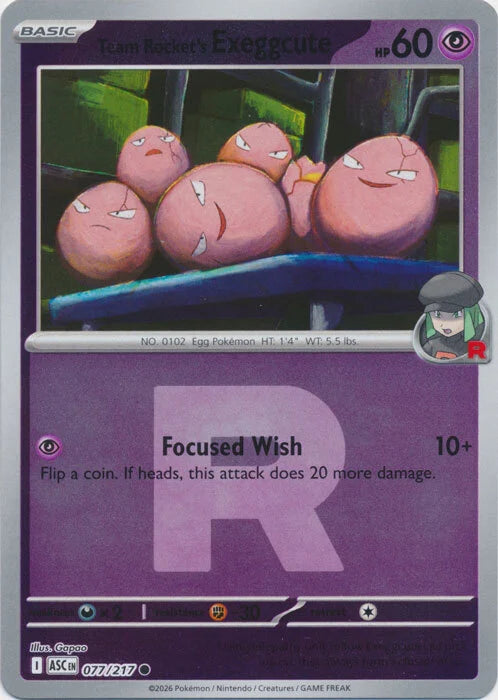 Team Rocket´s Exeggcute - 077/217 - Common reverse