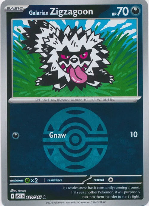 Galarian Zigzagoon - 130/217 - Common Reverse Dusk Ball