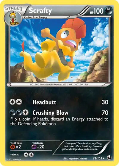 Scrafty - 68/108 - Rare