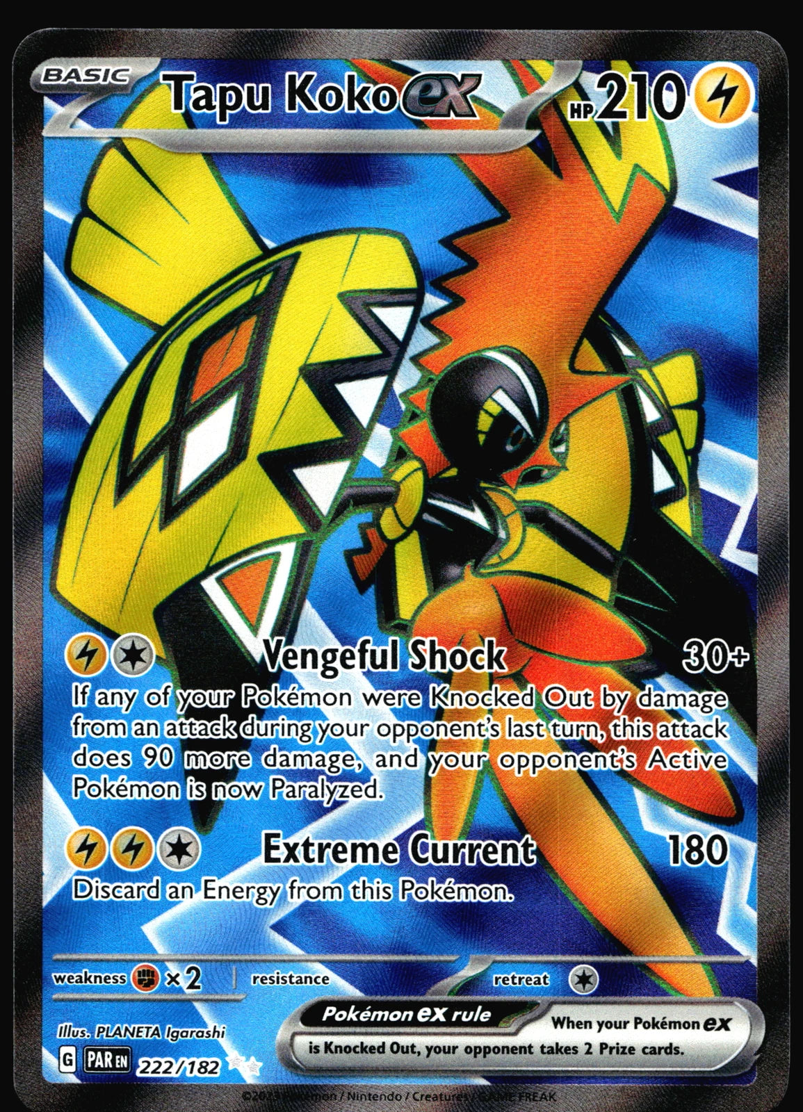 Tapu Koko EX - 222/182 - Full art ultra rare