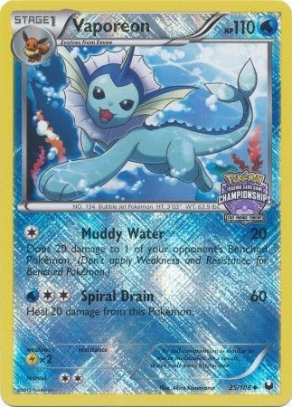 Vaporeon - 25/108 - State, Province Championship 2013 Promo
