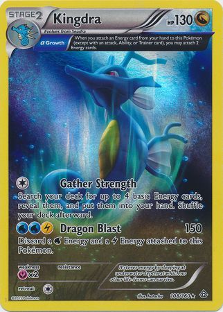 Kingdra - 108/160 - Holo Rare dañada