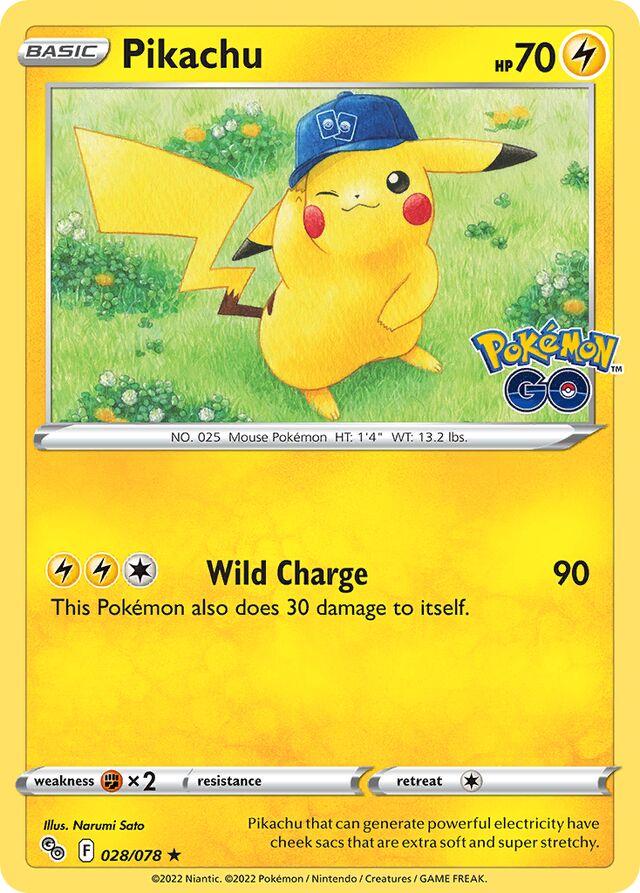 Pikachu - 028/078 - Holo Rare - Stamped Pokémon Go