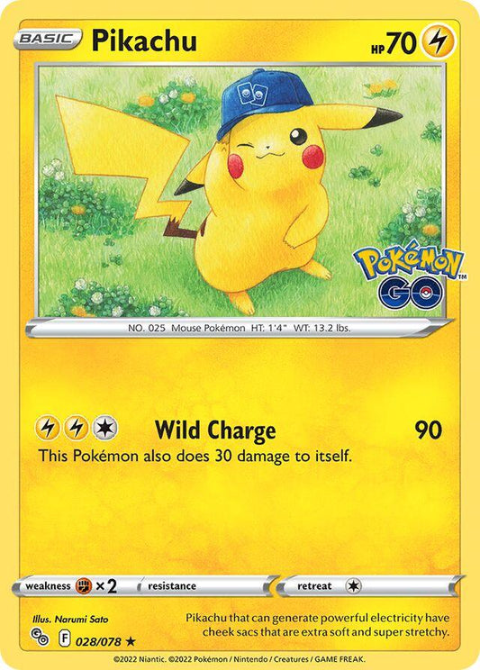 Pikachu - 028/078 - Holo Rare - Stamped Pokémon Go