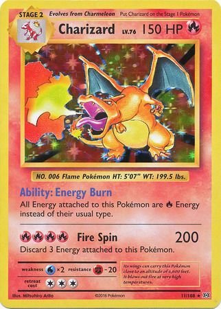 Charizard - 11/108 - Holo Rare [dañada]