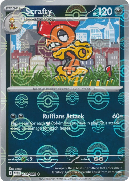 Scrafty - 058/086 - Pokeball Holo