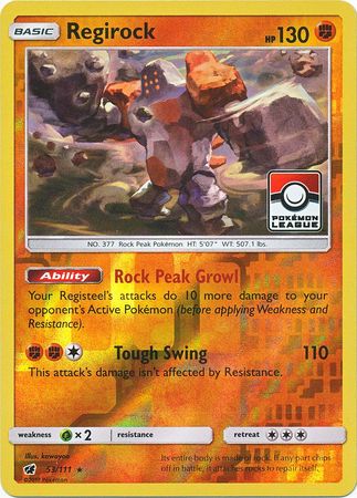 Regirock - 53/111 - Pokemon League Promo