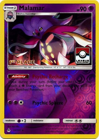 Malamar - 51/131 - 1st Place Holo League Promo