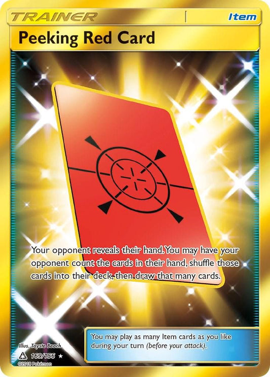 Peeking Red Card - 169/156 - Secret Rare Gold