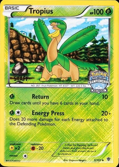 Tropius - 5/101 - common reverse National promo STAFF (paquete de 5)