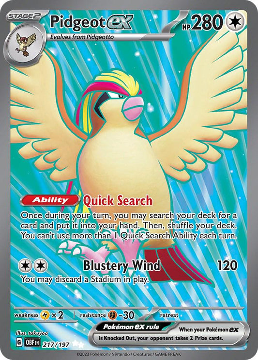 Pidgeot ex - 217/197 - Full art ultra rare