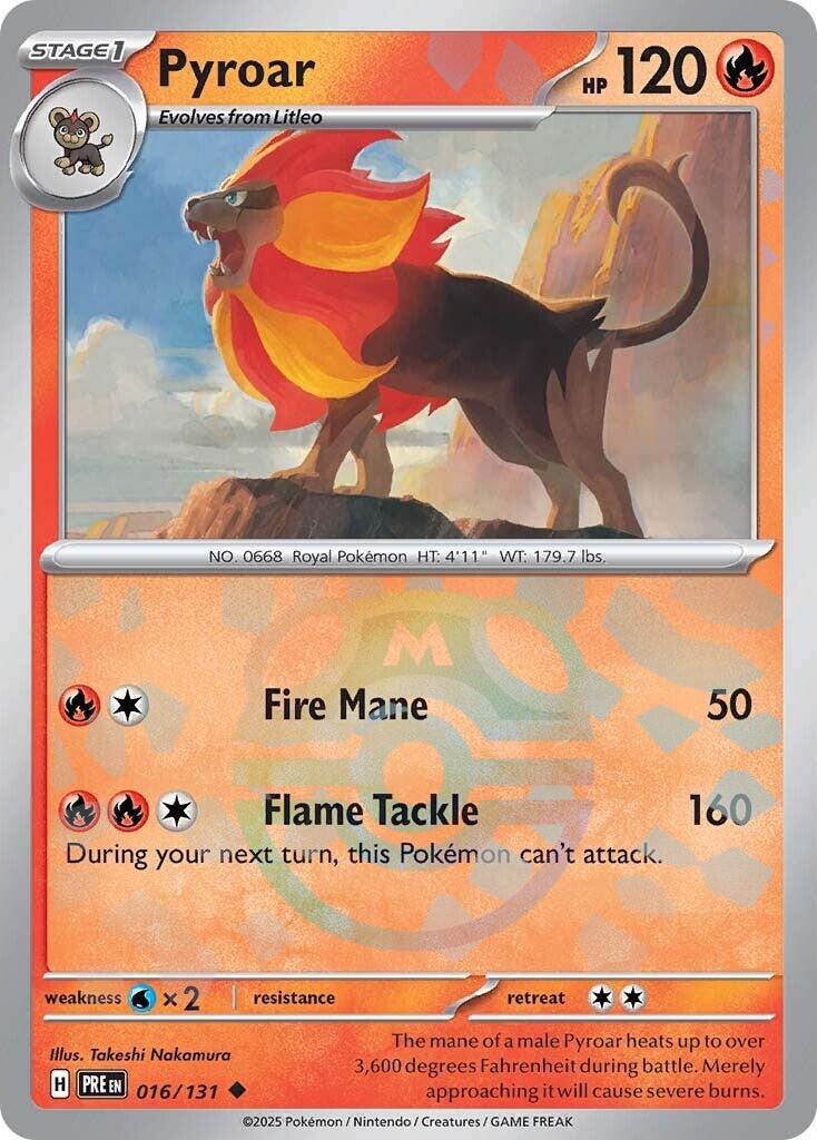 Pyroar - 016/131 - Masterball rare