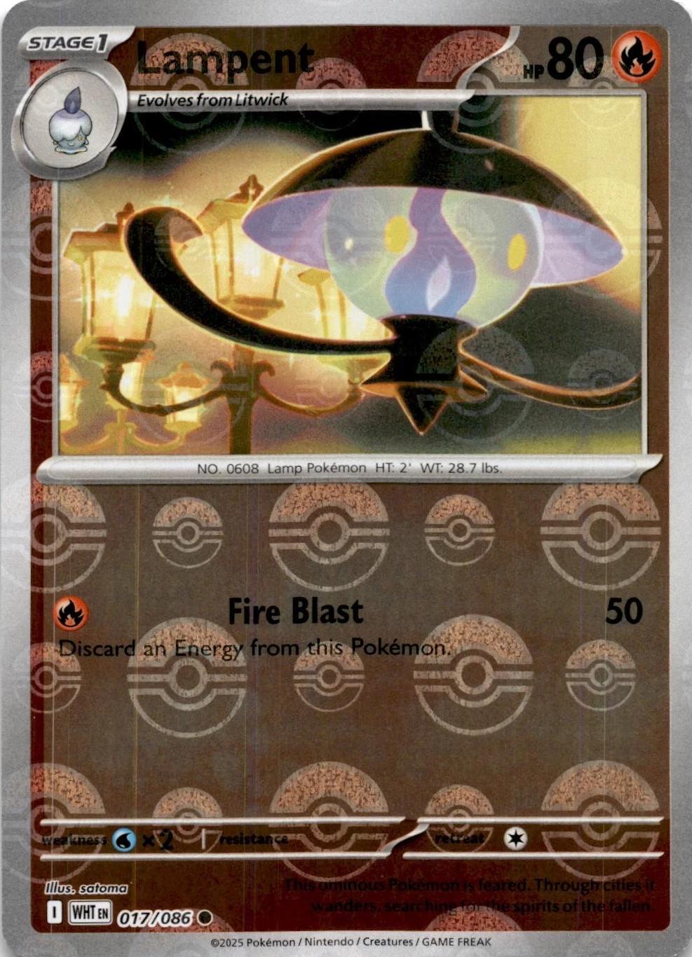Lampent - 017/086 - Common - Reverse Pokeball