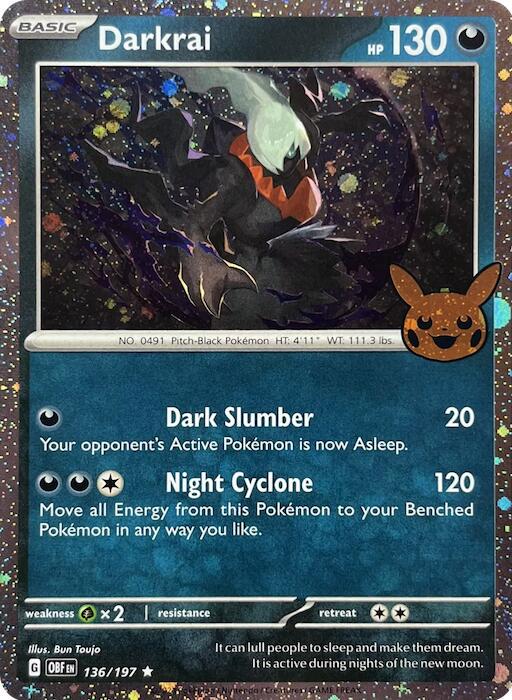 Darkrai - 136/197 - Holo Rare Reverse Holo Trick Or Trade