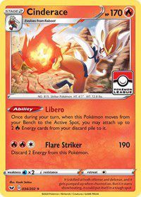 Cinderace - 034/202 - Pokemon League Promo