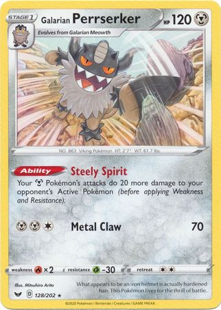Galarian Perrserker - 128/202 - Rare