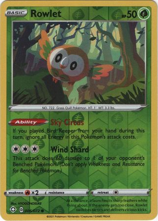 Rowlet - 006/072 - Common Reverse Holo