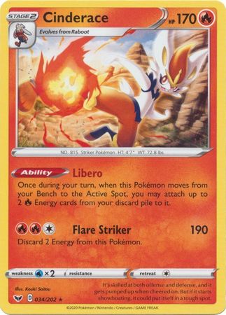 Cinderace - 034/202 - Rare