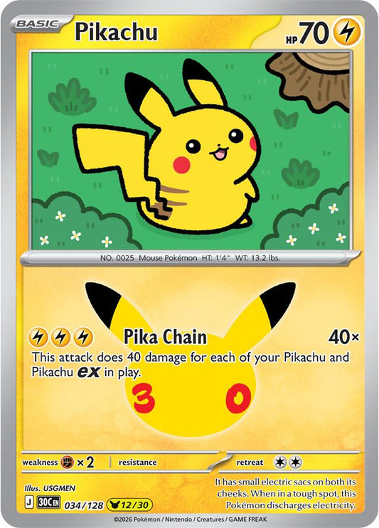 Pikachu - 034/128 - 12/30