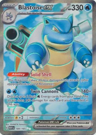 Blastoise EX - 184/165 - Full Art Rara Secreta