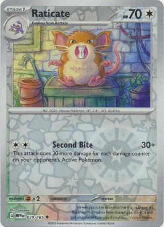 Raticate - 020/165 - Uncommon Reverse Holo - Sowsow