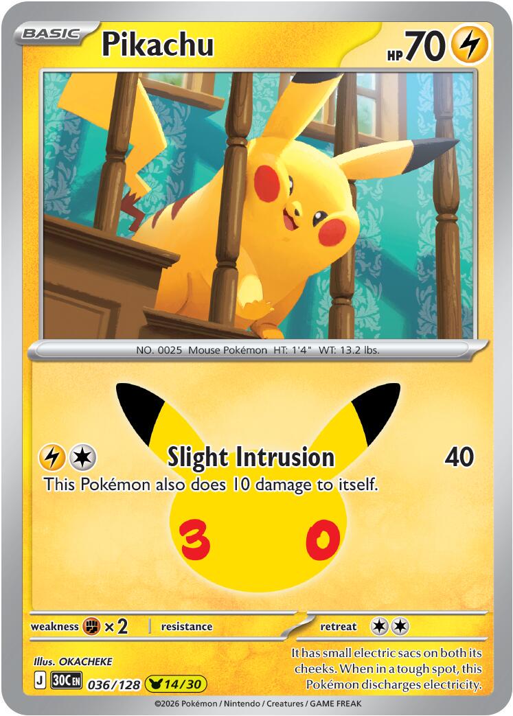 Pikachu - 036/128 - 14/30
