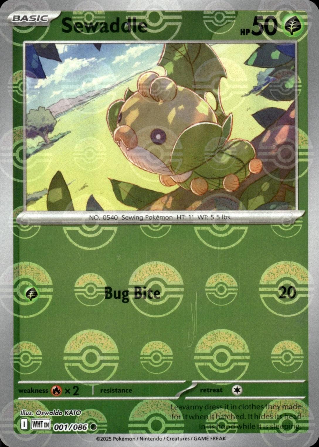 Sewaddle - 001/086 - Common Reverse Pokéball
